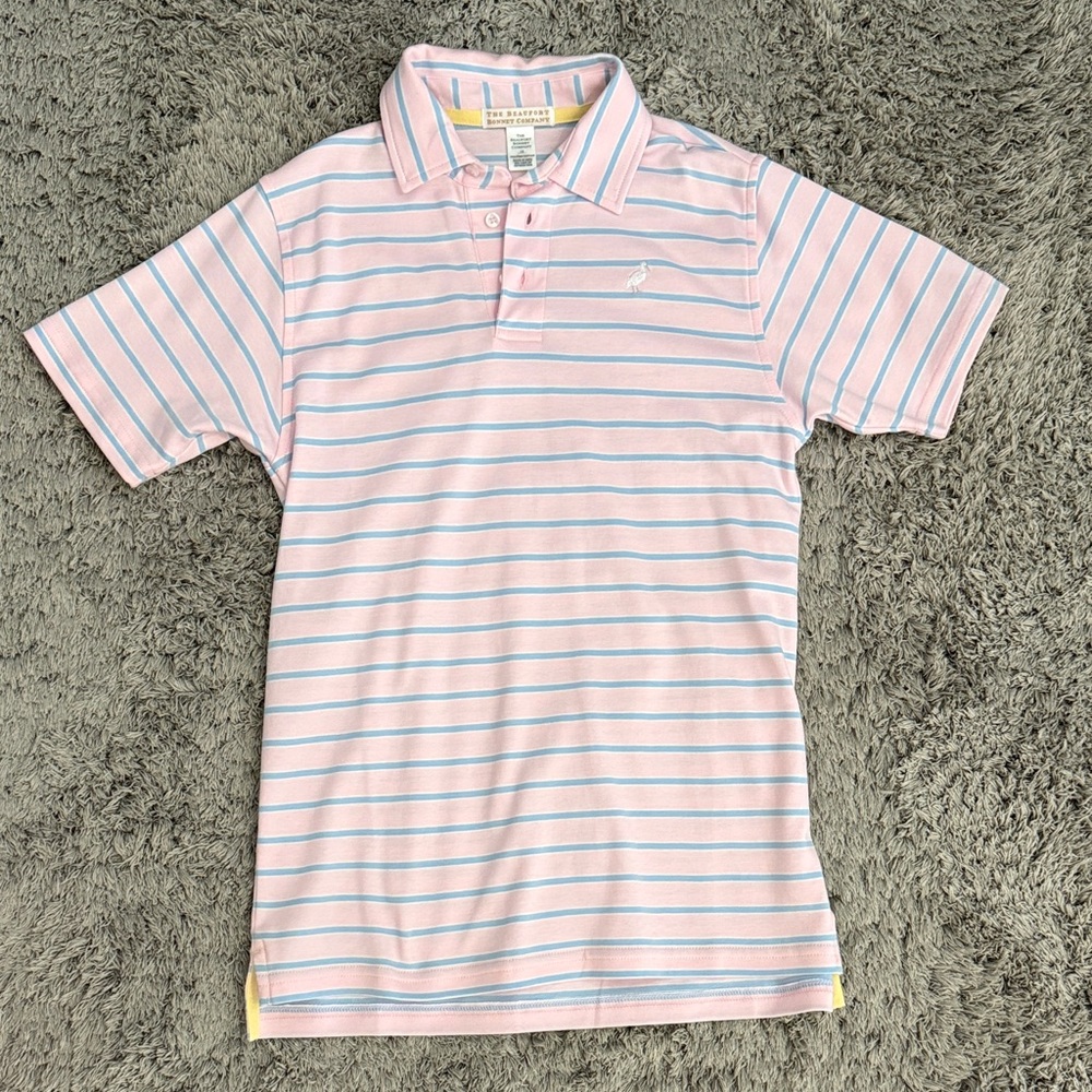 Beaufort Bonnet Company Light Pink and Blue Polo